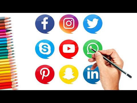 Social media app Logo drawing | Whats app, Facebook, Youtube, Twitter, Instagram, Snapchat