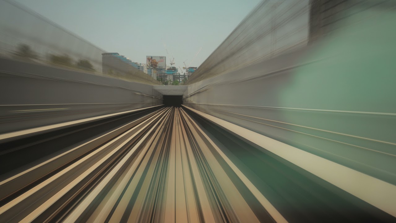 Free Metro Dubai Going Tunnel to Tunnel Stock Video - Download Now