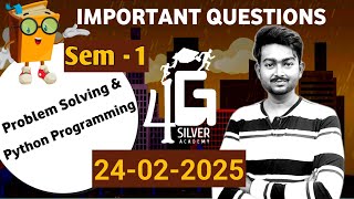 Download the video "Problem Solving and Python Programming Important Questions | 24th Feb 2025 Batch | GE3151 4G Silver"