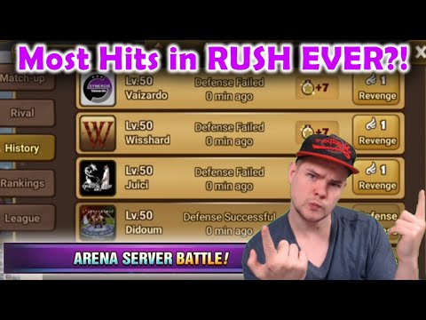 InterServer Qualification - Most Hits in Arena Rush EVER?! - Summoners War