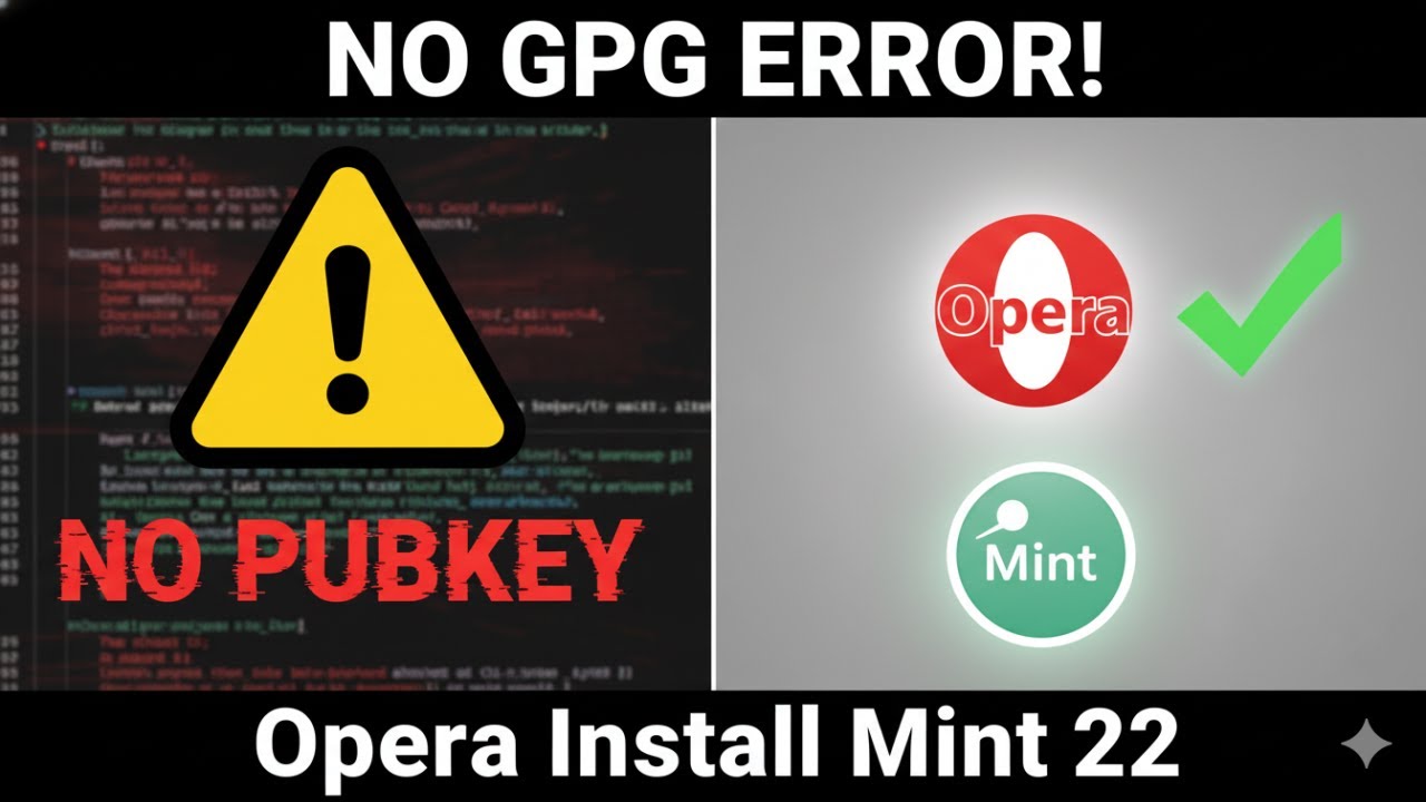 How to Install Opera Browser on Linux Mint 22.3 | Fix NO_PUBKEY 11EE8C00B693A745 Error