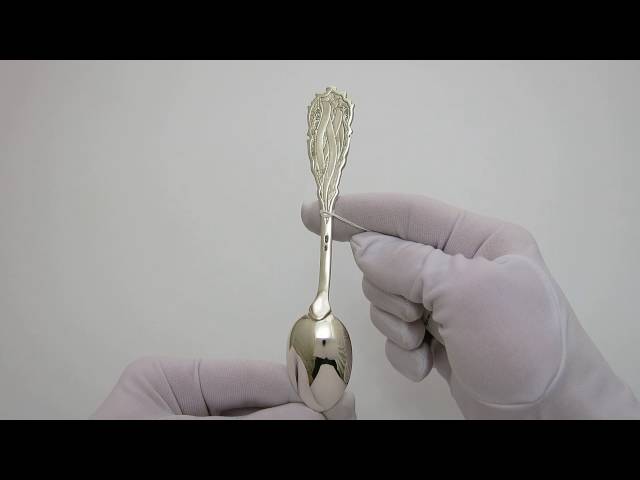 Серебряная ложка с часами 45лт Видеообзор