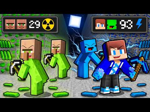 JJ and Mikey vs Villagers: ELECTRIC vs NUCLEAR MINE BATTLE In Minecraft - Maizen
