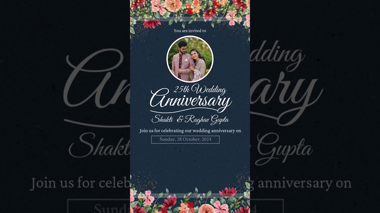 Timeless Black & Gold Anniversary Invite
