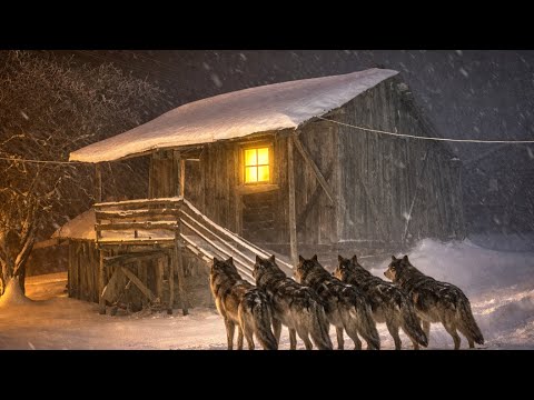 Hiding in a ABANDONED wooden house from a pack of wolves during a SNOWSTORM at night