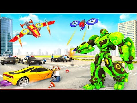 Amazing Police Drone Robot Car Part-1 | City Rescue Drone Robot Android GamePlay | By Game Crazy