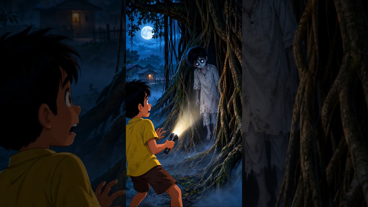 पीपल के पेड़ में छिपी थी भूतनी! 😱👻 | डरावनी हॉरर कार्टून कहानी #shorts