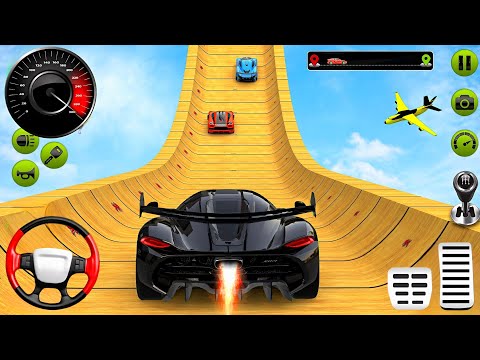 Super Crazy GT Car Stunt Racing 3D - Impossible Mega Ramp Muscle Car Beam Driving : Android Gameplay