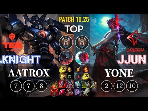 TES knight Aatrox vs GRF jjun Yone Top - KR Patch 10.25