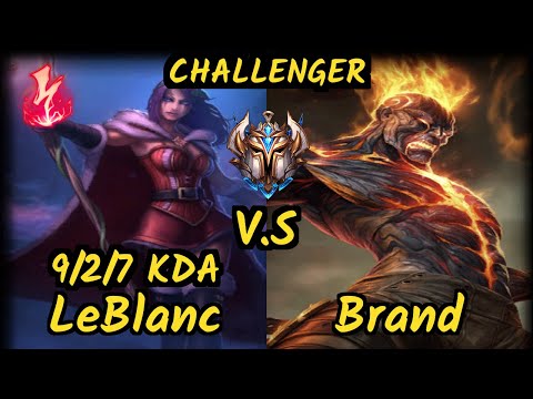 FLA Goku (LEBLANC) vs BRAND - 9/2/7 KDA MID CHALLENGER GAMEPLAY - BR