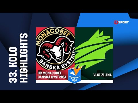 33. kolo: HC MONACObet Banská Bystrica - Vlci Žilina 3:2 (0:0, 2:2, 1:0)