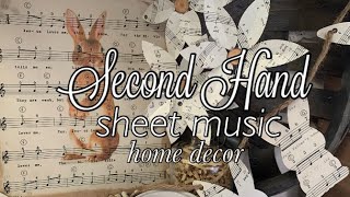 Second Hand Sheet Music | Simple| Beautiful | Decor | Boho | Farmhouse | Cottage