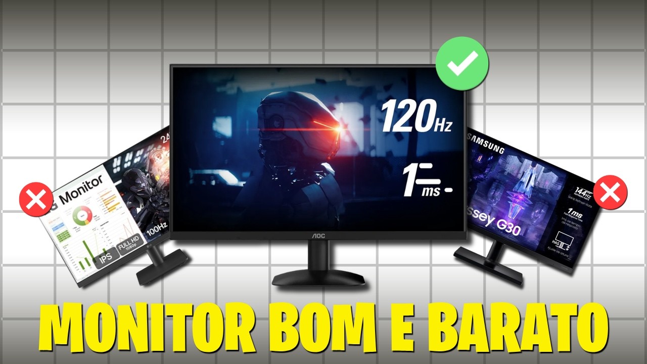 Miniatura da avaliação em vídeo de Monitor AOC 21.5 Polegadas 22B35HM23 120Hz 1ms