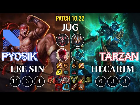 DRX Pyosik Lee Sin vs Tarzan Hecarim Jungle - KR Patch 10.22