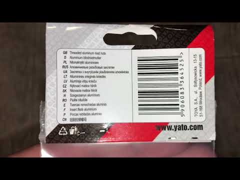 Нитогайка алюминиевая М4, 11 мм, 20 шт. YATO (YT-36452) Нитогайка алюминиевая М4, 11 мм, 20 шт. YATO (YT-36452)