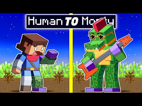 From HUMAN To GLAMROCK MONTY In Minecraft!