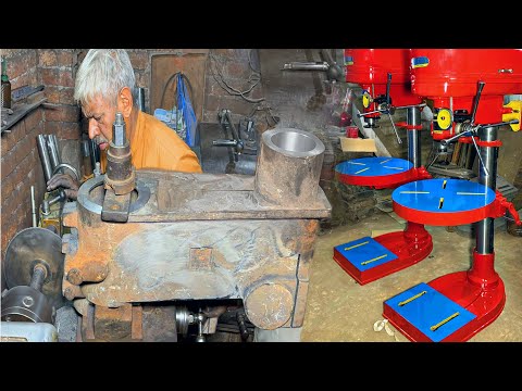 How to Make Bench Drill Machine || Industrial Type Bench Drill Machine 