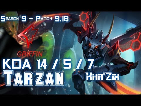 GRF Tarzan KHA'ZIX vs LEE SIN Jungle - Patch 9.18 KR Ranked