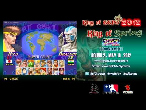 KING OF GGPO 2012 SSF2T Tournament - KING OF SPRING- ROUND 2 - GREEK (O. Ryu) vs Sabin (Dhalsim)