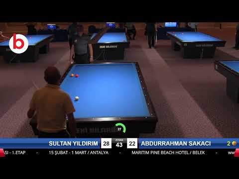 SULTAN YILDIRIM & ABDURRAHMAN SAKACI Bilardo Maçı - 2020 TK 1.ETAP ANTALYA-6.ÖN ELEME