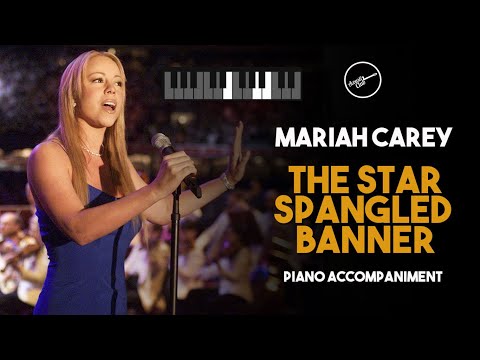 The Star Spangled Banner - Mariah Carey (Piano Karaoke Accompaniment  with Lyrics)