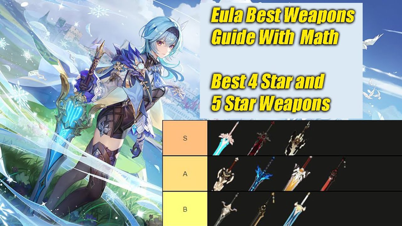 Eula Best Weapons Full Guide With Math and an Excel Sheet | Genshin Impact