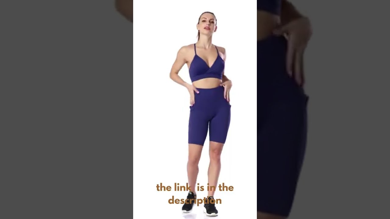 Amazon Essentials Women's Workout Yoga Biker Shorts Pocket Running Athletic High Waist Short