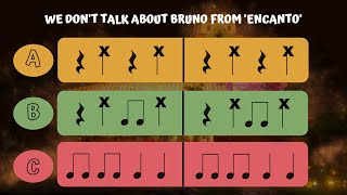 We Don't Talk About Bruno from Disney's Encanto - Rhythm / Drum Play Along