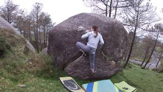 Video thumbnail of Problem 18 (Moa), 6a. Xistral