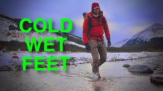 Ultralight Backpacking Footwear System for Cold Wet Weather - Rain, Snow, and River Crossings