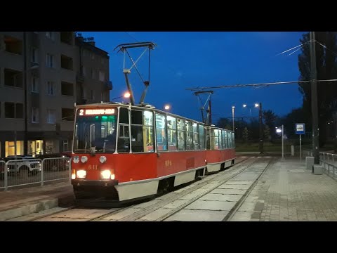 Wieczorny Przejazd Linią 2 [Konstal 105Na - 611+612].