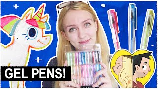 Drawing UNICORNS with GEL PENS!