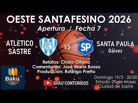 Atlético Sastre vs Santa Paula de Gálvez - Apertura del Oeste Santafesino / Fecha 7
