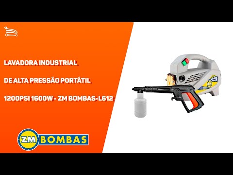 Lavadora Industrial de Alta Pressão L612 Portátil 220 A 240V 6 L/Min 1200PSI 1600W - Video