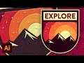Retro Badge Logo Design Illustrator Tutorial Photoshop Embroidery Effect
