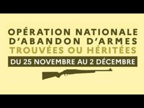 Armes | Opération nationale d'abandon simplifié d'armes à l'Etat du 25 novembre au 2 décembre 2022