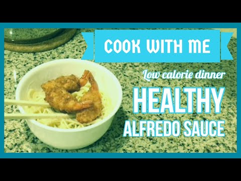 One pot meal | easy fast healthy meal | shrimp fettuccine alfredo | low calorie
