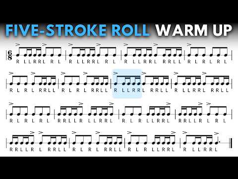 Five-Stroke Roll Snare Drum Warm Up / Practice Pad Exercise (40-120 BPM)