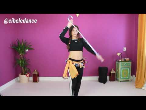 Belly Dance with Cane Tutorial raks al assaya | Cibele Belly Dance