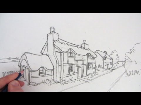 How to Draw a Cottage House in Two-Point Perspective Video Lecture ...