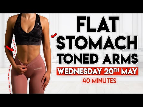 FLAT STOMACH and TONED ARMS | 40 min Home Workout