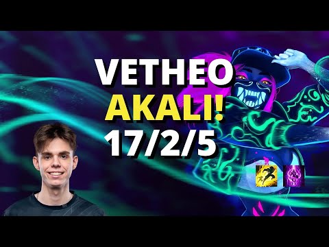 VETHEO PLAYS AKALI 17/2/5 | PRO PLAYER REPLAY