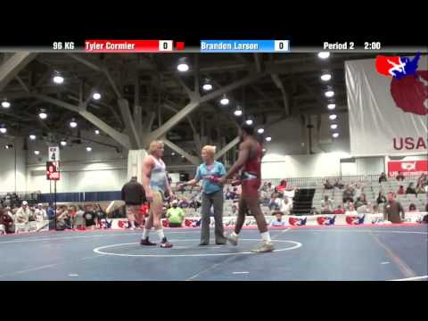 Tyler Cormier vs. Brandon Larson at 2013 Junior Nationals - FILA - GR