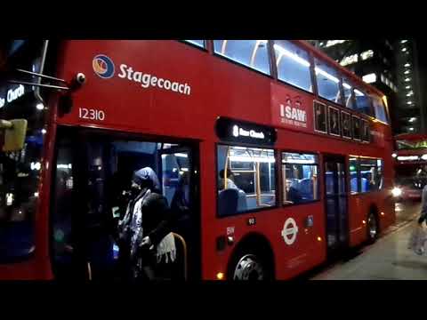 E400 Hybrid Euro 6 Stagecoach London 12310 SN14TYG Route 8 Arrives and Departs at Liverpool Street