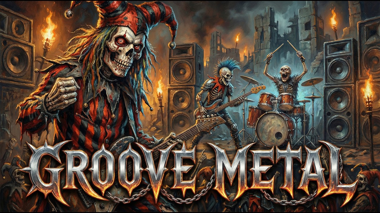👊Groove Metal Instrumental 🎸 Ruined Carnival Stage Where Bone Riffs Ignite