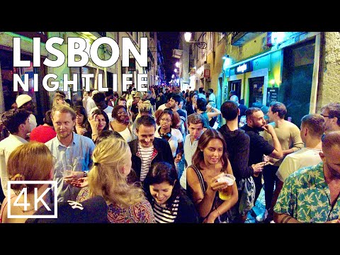 VIDA NOTURNA EM LISBOA Passeio a pé pelo Bairro Alto Setembro 2023 ASMR 4K