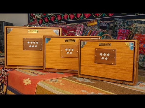 Shruti Box Comparison in 3 sizes: small, medium and large