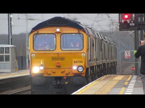 66725 66531 66510 66522 66515 66536 & 66541 Passing Northallerton