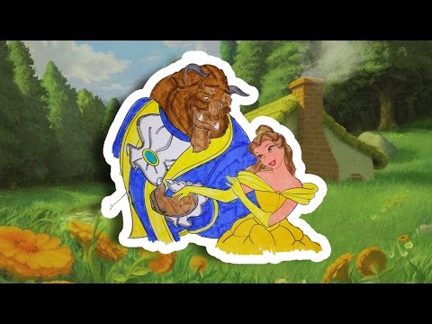 colouring Disney Princess Beauty and Beast | DISNEY Princess BARBIE colouring book | Disney Princess