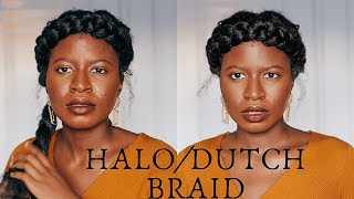 HALO/DUTCH BRAID ON TYPE 4 NATURAL HAIR | NO TOOLS OR EXTENSIONS REQUIRED